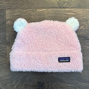 Patagonia Pink Fleece Beanie with Ears